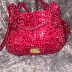 fuchsia distressed Nine West handbag